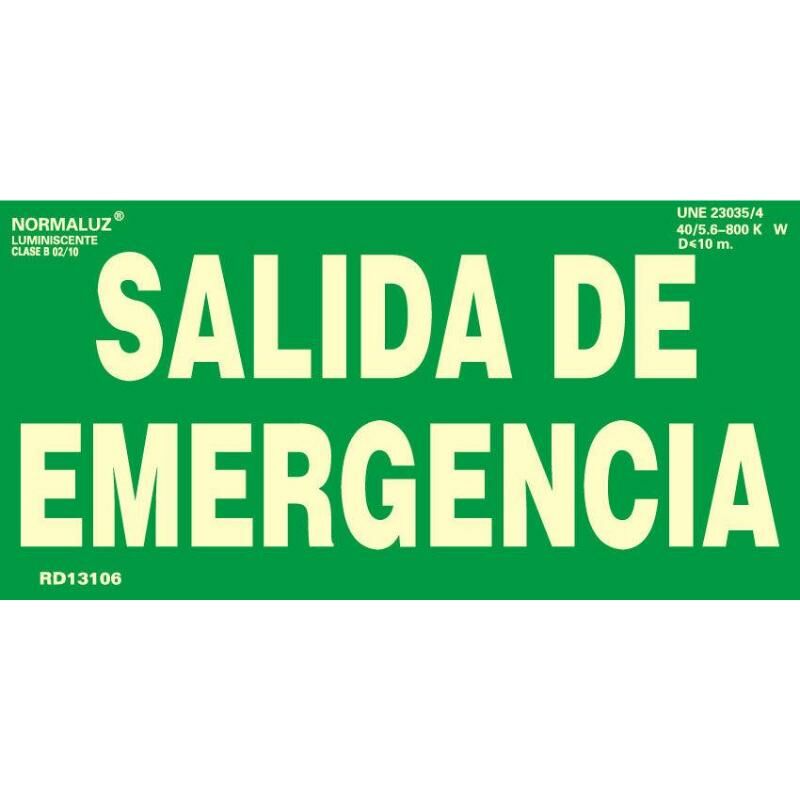 

MIBRICOTIENDA normaluz señal luminiscente salida emergencia 30x15 rd13106