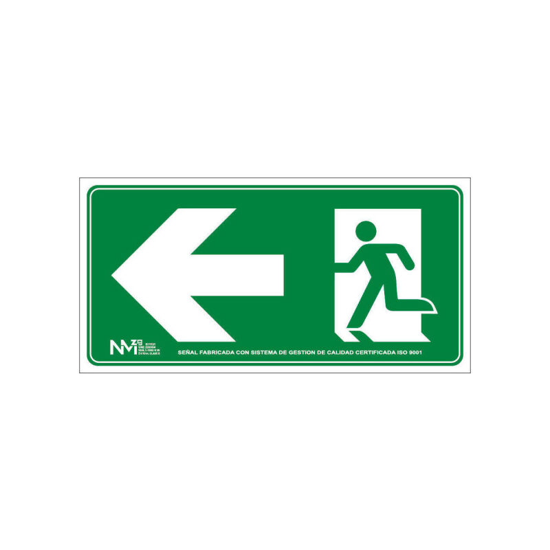 

Señal Salida Puerta Izquierda (Solo Pictograma) Luminiscente | ALUMINIO 0'5 mm - 320 x 160 mm