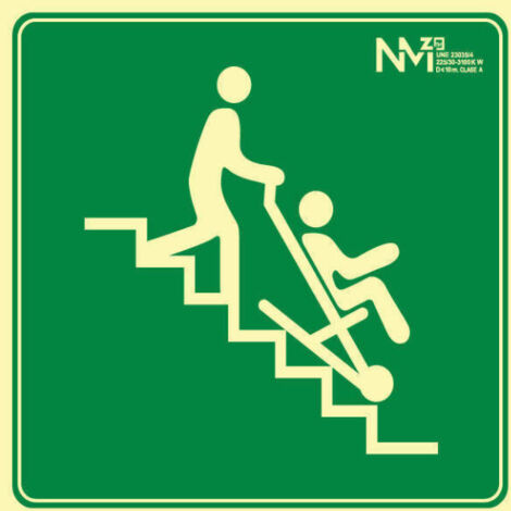 Señal "Silla de evacuación"                         630 x 630 mm