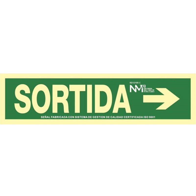 

Señal Sortida Flecha Derecha Luminiscente 402 x 105 mm