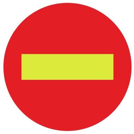 SEÑAL TRAFICO PVC 500 OBRA CUADRADA DIRECCION PROHIBIDA