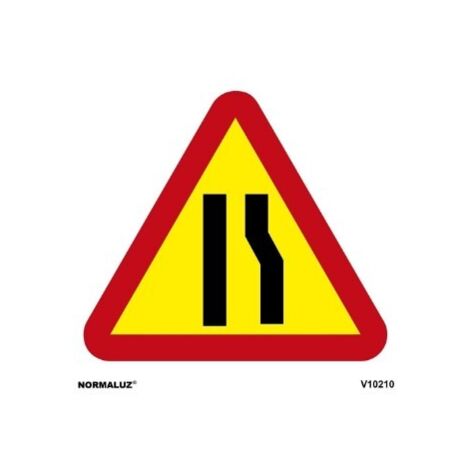 SEÑAL TRAFICO PVC 500 TRIANGULAR ESTRECHAMIENTO DERECHA