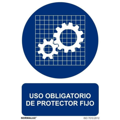 Señal Uso Obligatorio de Protector Fijo Con Tintas UV | ADHESIVOS DE VINILO - 150 x 200 mm