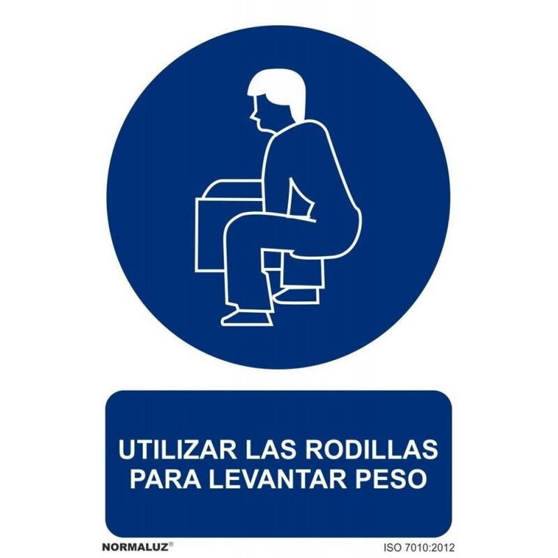 

Señal Utilizar Las Rodillas Para Levantar Peso Con Tintas UV | 210 x 300 mm - PVC GLASSPACK 0'7 mm