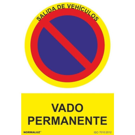 Señal vado permanente 210x300mm rd40048