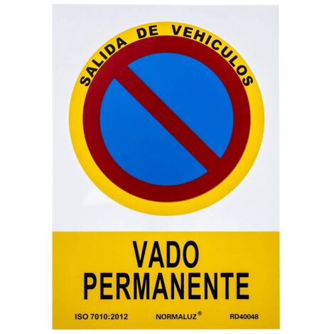 Señal Vado Permanente PVC 40x30cm