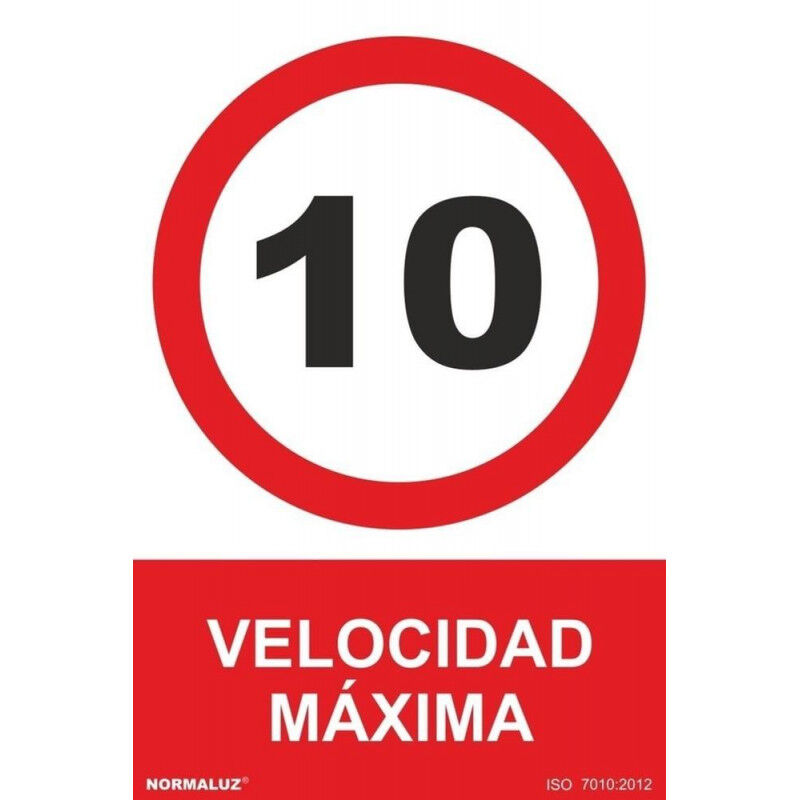 

Señal Velocidad Máxima 10 Km/h Con Tintas UV | 300 x 400 mm - PVC GLASSPACK 0'7 mm