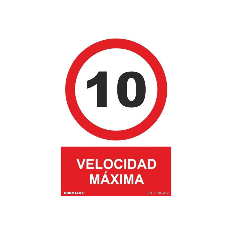 

Señal Velocidad Máxima 10 Km/h Con Tintas UV | ALUMINIO 0'5 mm - 300 x 400 mm