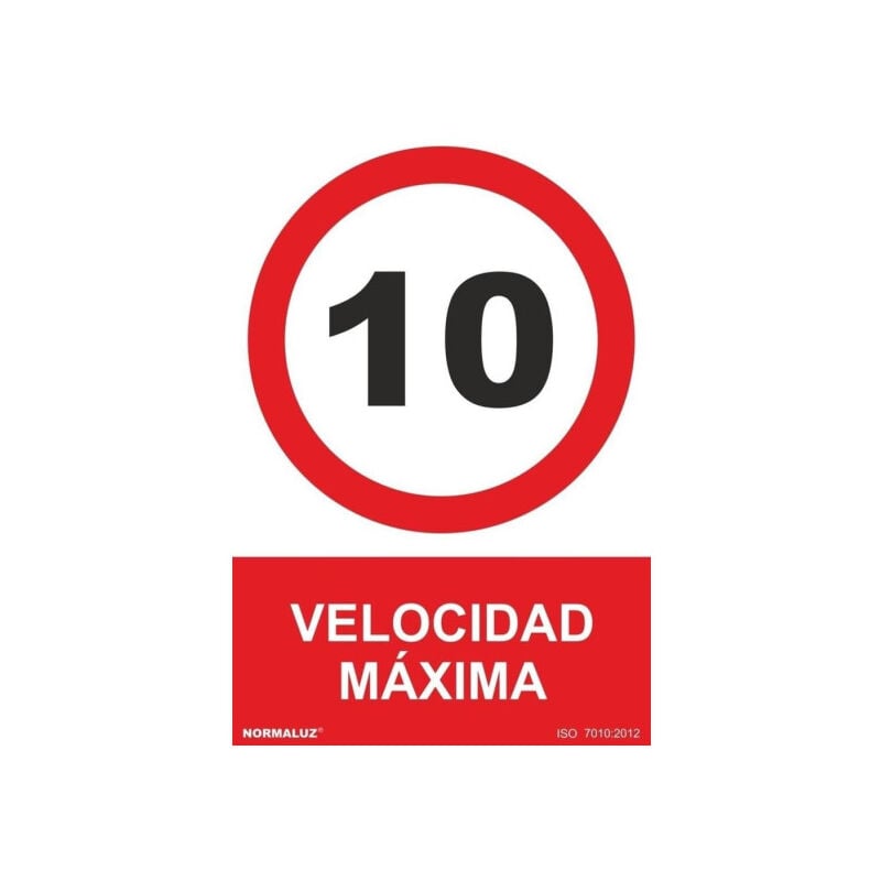 

Señal Velocidad Máxima 10 Km/h Con Tintas UV | 210 x 300 mm - ALUMINIO 0'5 mm