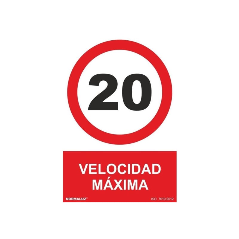 

Señal Velocidad Máxima 20 Con Tintas UV | 300 x 400 mm - PVC GLASSPACK 0'7 mm