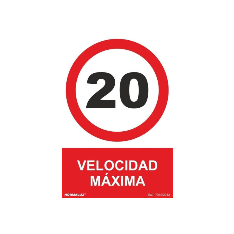 

Señal Velocidad Máxima 20 Con Tintas UV | ADHESIVOS DE VINILO - 100 x 150 mm