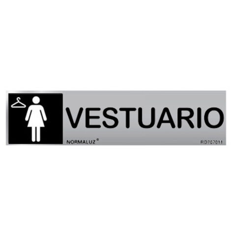 Señal vestuario señora inox adhesiva 5x20cm rd707035