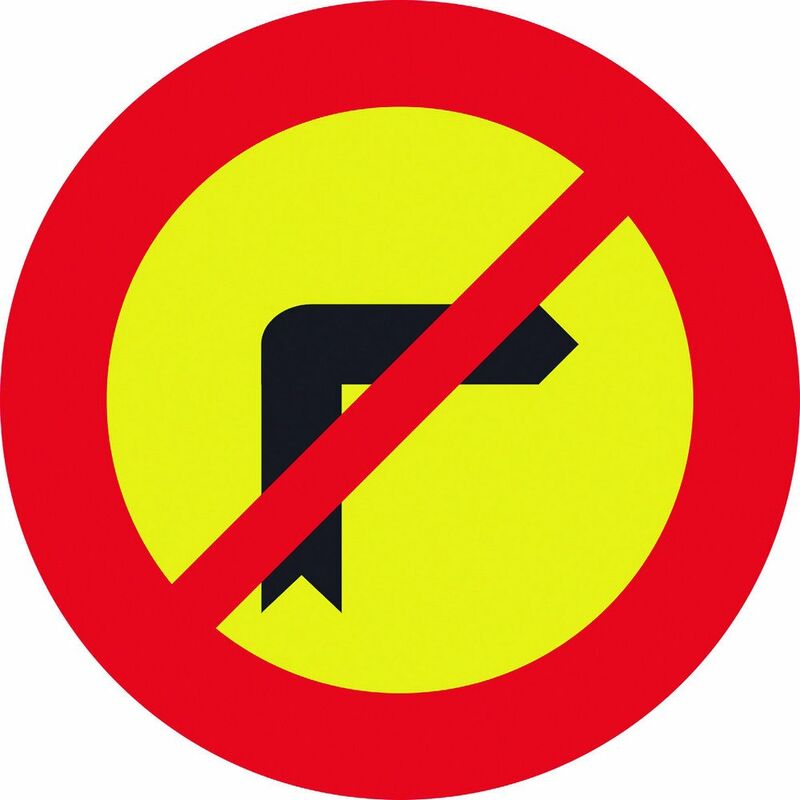 

Señal Vial 700x700mm Metalica Prohibido Giro Derecha V10018