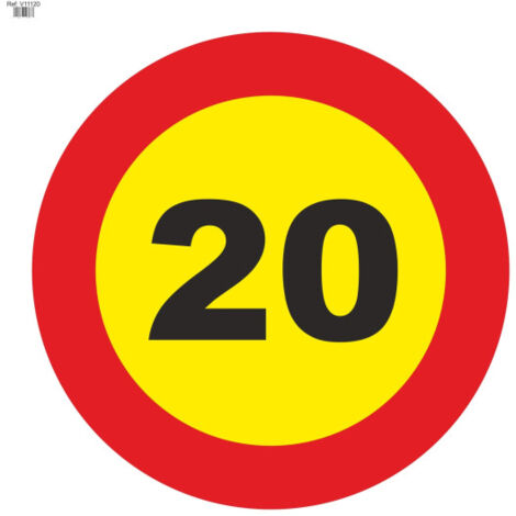 Señal Vial de Bolsa 20 Km/h Velocidad Máxima 700 x 700 mm