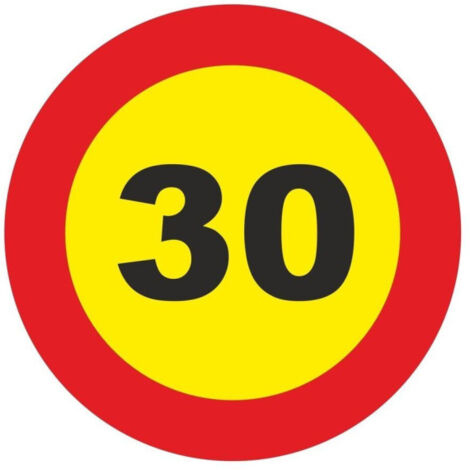 Señal Vial de Bolsa 30 Km/h Velocidad Máxima 700 x 700 mm