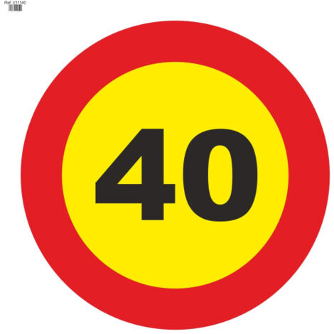 Señal Vial de Bolsa 40 Km/h Velocidad Máxima 700 x 700 mm