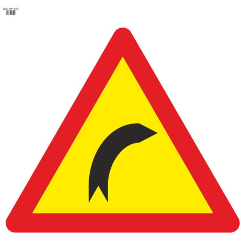 Señal Vial de Bolsa Curva Peligrosa Hacia La Derecha 700 x 700 mm
