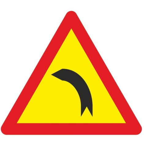 Señal Vial de Bolsa Curva Peligrosa Hacia La Izquierda 700 x 700 mm