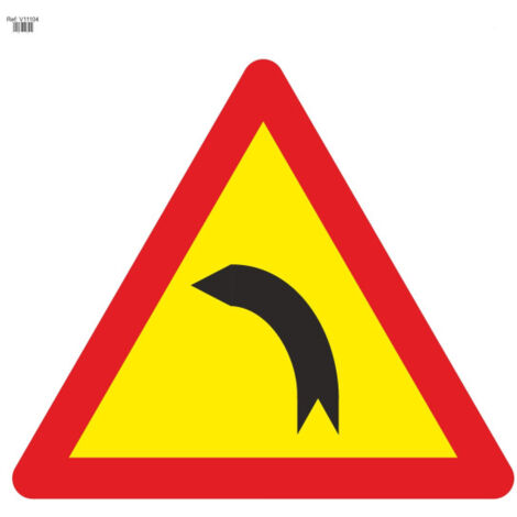 Señal Vial de Bolsa Curva Peligrosa Hacia La Izquierda 700 x 700 mm