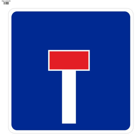 Señal Vial de Bolsa Preseñalización de Calzada Sin Salida 700 x 700 mm