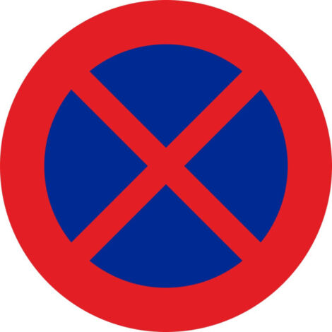 Señal Vial Metálica Parada Y Estacionamiento Prohibido Diámetro 500 mm