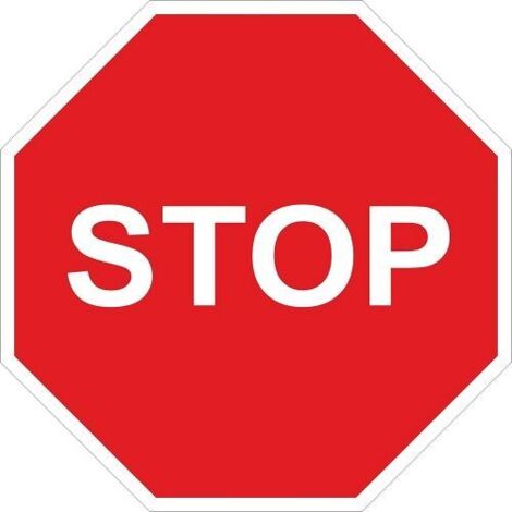 Señal Vial Octogonal Stop Metalica Termolacada 50 cm  Rojo