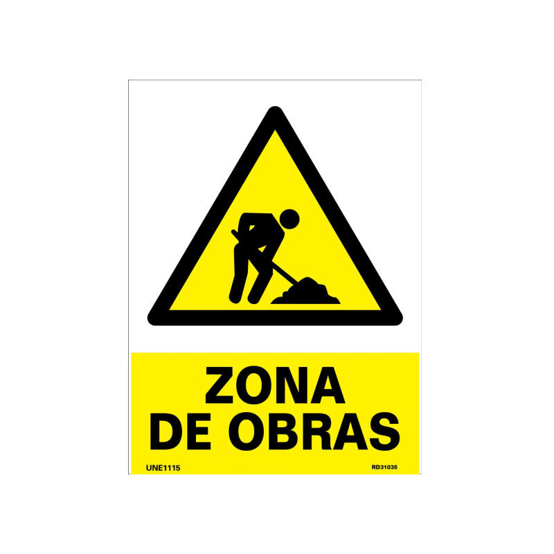 

Señal Zona de Obras Con Tintas UV | 200 x 300 mm - ADHESIVOS DE VINILO