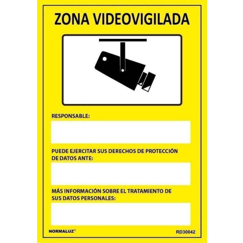 

Señal Zona Videovigilada Con Tintas UV | ADHESIVOS DE VINILO - 100 x 150 mm