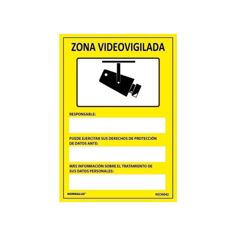 

Señal Zona Videovigilada Con Tintas UV | ALUMINIO 0'5 mm - 300 x 400 mm