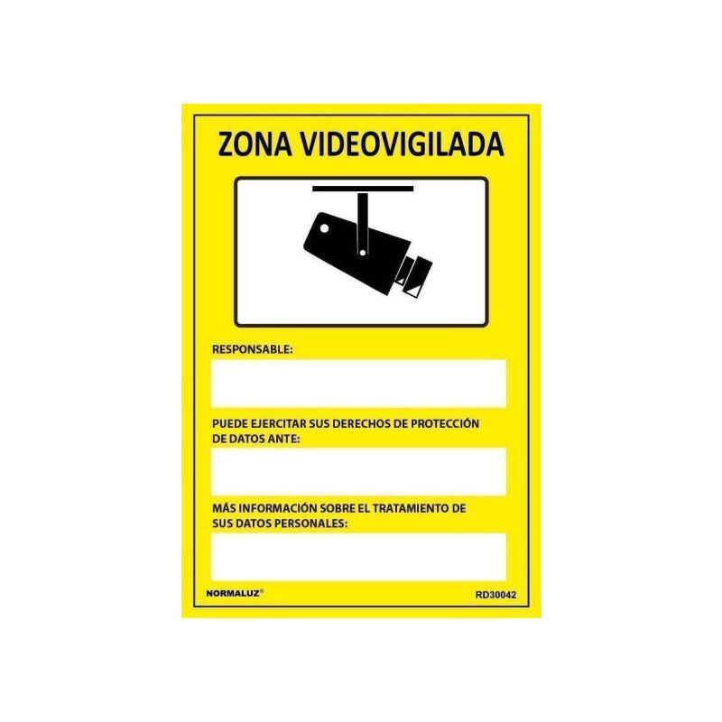 

Señal Zona Videovigilada Con Tintas UV | 210 x 300 mm - ALUMINIO 0'5 mm