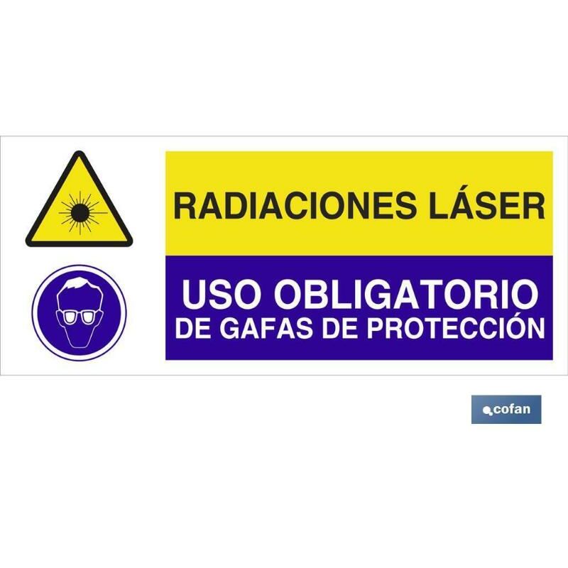 

PLIMPO señal poliestireno 1,5mm 507x210 combinada peligro/obligación