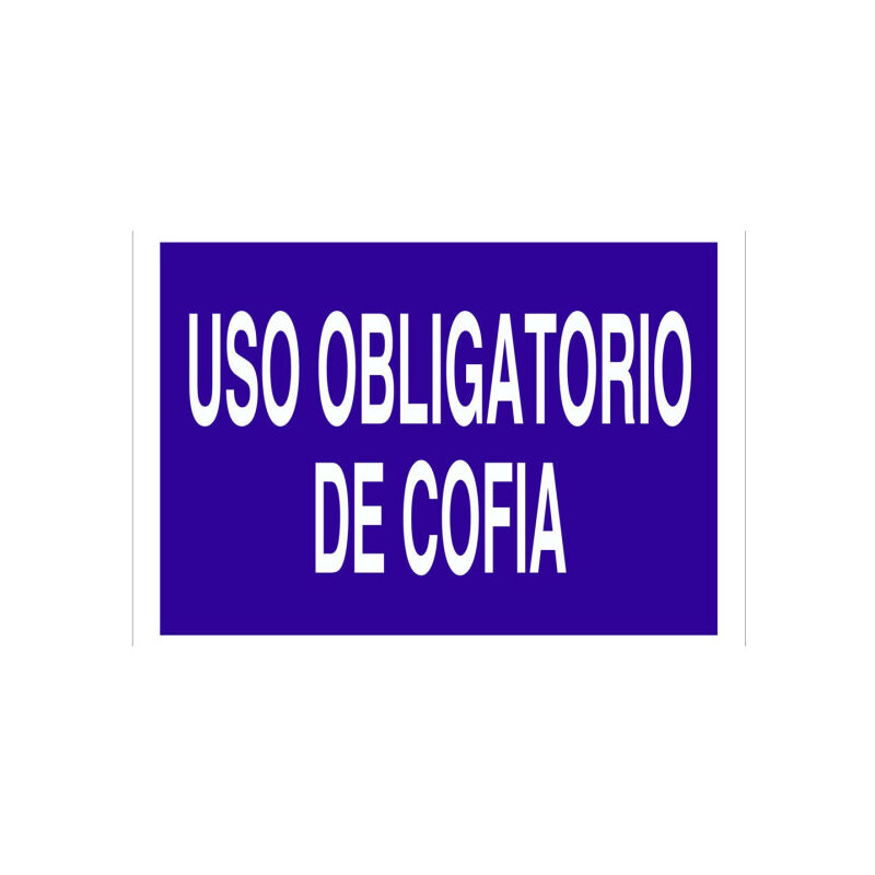 

Señal obligación solo texto - Uso obligatorio de cofia | 297x210 mm