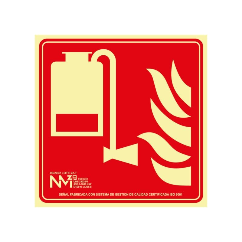 

Señales Luminiscentes 'Extintor' | CLASE B (PVC 0'7mm) - 670 x 670 mm