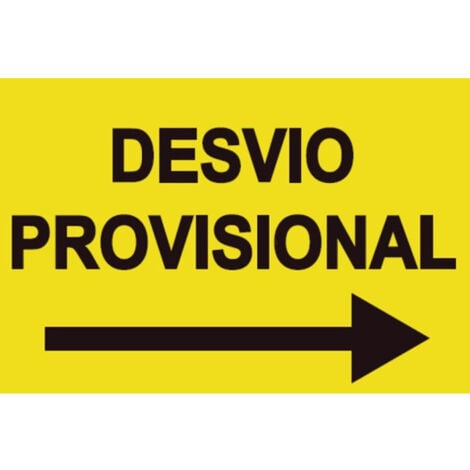 Señales viales de PVC Desvío Provisional con flecha derecha 500 x 700 mm SEKURECO