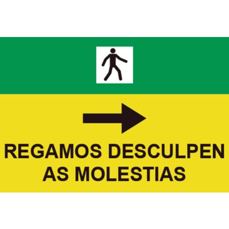 Señales viales de PVC en Gallego Regamos Desculpen As Molestias Der 500 x 700 mm SEKURECO