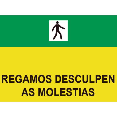 Señales viales de PVC gallego Regamos Desculpen As Molestias 500X 700 mm SEKURECO