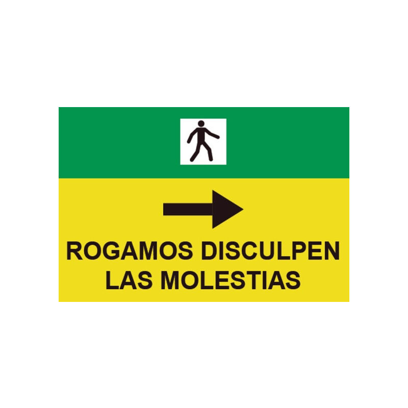 

Señales Viales PVC Rogamos Disculpen Molestias flecha derecha