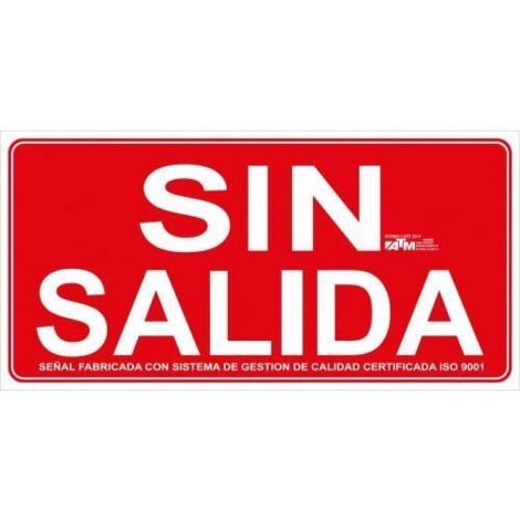 Señalización ATM PVC clase A - señal sin salida, resistente y duradera.