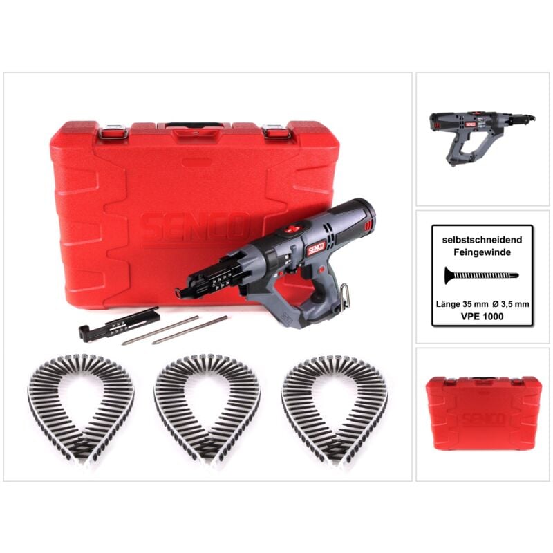 

DS 5550 AC Duraspin Atornillador 600 W ( 7T2001N ) + 1000x Tornillos 3,5x35 mm / rosca fina / punta de perforación Teks - Senco