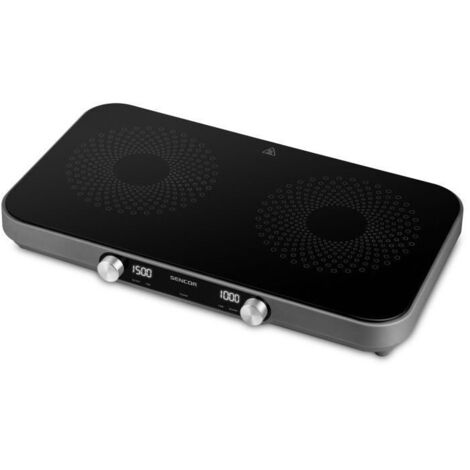 Sencor 2803BK SmoothCook - Placa vitrocerámica doble infrarroja con superficie vitrocerámica, control fácil y limpieza rápida, ideal para hogar, dormitorios y oficina