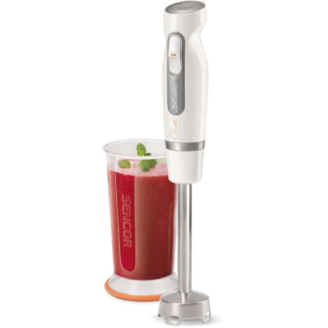Sencor Frullatore a Immersione Professionale Extra-Silenzioso - 600W, Multifunzione con Velocità Turbo, Lame in Acciaio Inox, Accessori, Tritatutto e Frusta Elettrica - SHB 4358WH