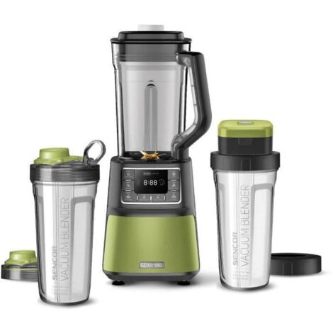 Sencor SBU 7871GR 7870GG-Batidora automática al vacío, 1500 W, 8 Cuchillas de Titanio, 7 programas, Color Verde, Plástico