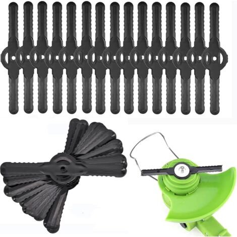 Senda 40er-Pack Akku-Kunststoff-Freischneiderklingen für Garten- und Rasenmäher, Schwarz