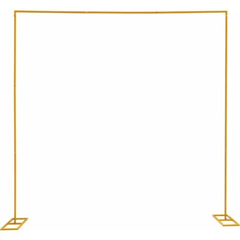 Senderpick – Arche de jardin dorée 3x3m – Support de nœud carré en métal – Hauteur ajustable 1.09m à 3m – Décoration mariage, anniversaire, fête