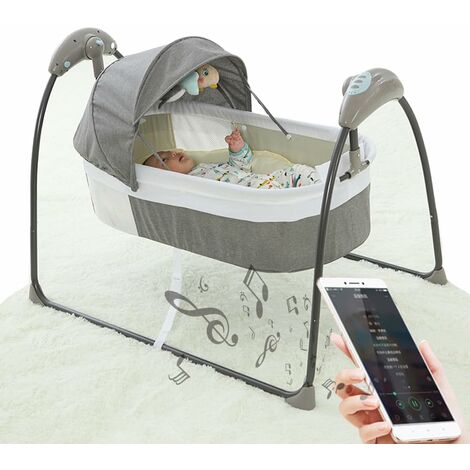 Senderpick – Berceau électrique automatique pour bébé – Inclinaison 30° – 5 vitesses – Matériaux polyester et acier – Capacité 18 kg – Bluetooth et minuterie