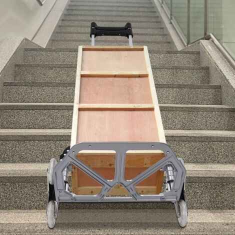 Senderpick – Chariot de transport pliable pour escaliers – Diable ergonomique 75 kg – 2 roues triangulaires pivotantes – Système de verrouillage télescopique