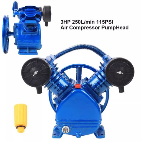 Senderpick – Compresseur d'air double cylindre 3HP – Puissance 2200W – Débit 250L/min – Pression 8 bar – Moteur silencieux pour applications industrielles