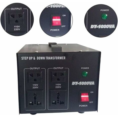 Senderpick – Transformateur convertisseur de tension 110V/220V – Tension d'entrée 110V/220V – Usage facile avec indications claires – Protection contre surcharge