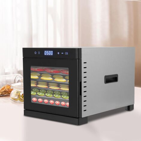 Senderpick – Déshydrateur alimentaire 6 plateaux en acier inoxydable – Minuterie 24h – Affichage LED 35-75°C – Moteur 700W pour séchage rapide