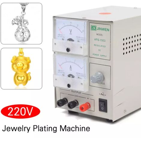 Senderpick – Machine à galvaniser pour bijoux en or et argent – Tension 220V – Régulation automatique – Protection surtensions – Compacte et légère